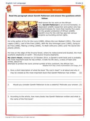 cover image of Grade 6 English: Comprehension - Wildlife